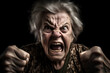 © Mihai Zaharia - An old woman who is extremely angry and furious. Generative AI