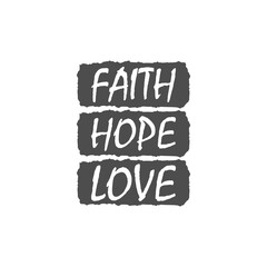 Sticker - FAITH, HOPE, LOVE icon isolated on transparent background