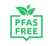 PFAS free label icon symbol. Proper nutrition, ealthy eating. Vector
