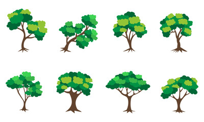 Canvas Print - Collection of flat trees Icon. Can be used to illustrate any nature or healthy lifestyle topic.