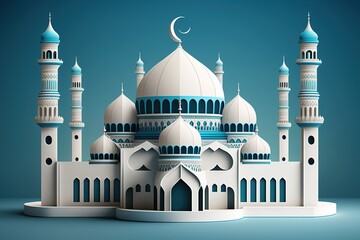 Wall Mural - illustration mosque background generated ai