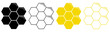 Honeycomb icons set. Vector illustration isolated on white background