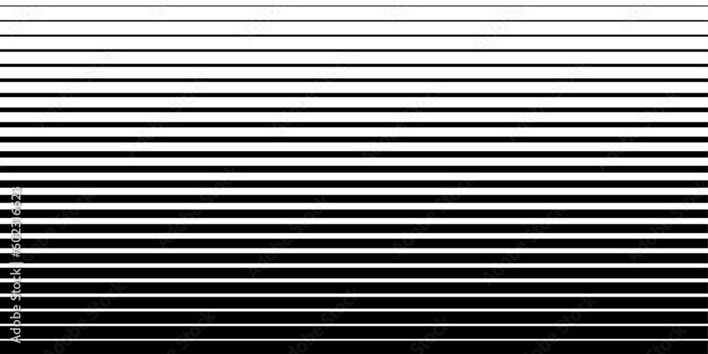 Line fade pattern. Faded halftone black lines isolated on white background. Degraded fades stripe for design print. Fadew halftones strip. Fading linear gradient. Geo transition. Vector illustration