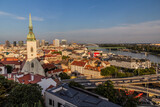Fototapeta Miasto - Aerial view of the old town in Bratislava, Slovakia