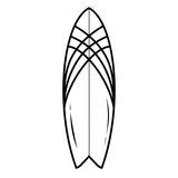 Fototapeta  - Surfboard Black doodle.