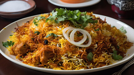 Canvas Print - Biryani created with Generative AI technology