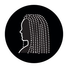 Poster - Woman dreadlocks hair color line icon. Beauty industry. Hairdresser service.