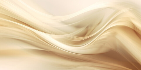 Beige silk luxury fabric background, macro close up, copy space. Wave, textured. AI Generated