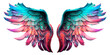 Fairycore fashion and style. Magic fairy wings with a beautiful color isolated on a transparent background. AI generative