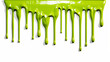 Dripping green slime against a white background. Generative ai