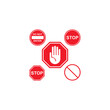 © Nuryadin - set of the restricted and dangerous vector sign isolated.illustration of traffic road and stop symbol,warning and attention.