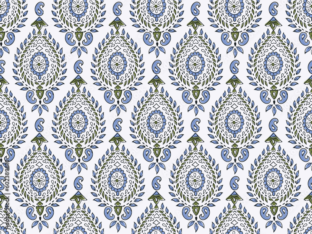Fractal Tile Pattern FRACTAL ART DESIGN ABSTRACT TILE BLOCK PRINT SEAMLESS PATTERN Stock ...