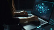 © Leon - Woman, laptop, electrical elements, technology, innovation, creativity, digital, energy, productivity, efficiency, connectivity, work, business, entrepreneurship, remote work, technology integration,