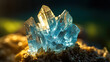 Close up of a raw gemstone. Aquamarine crystal. Generative AI