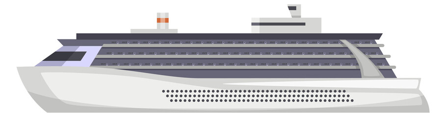 Wall Mural - Passenger ship cartoon icon. Cruiser side view