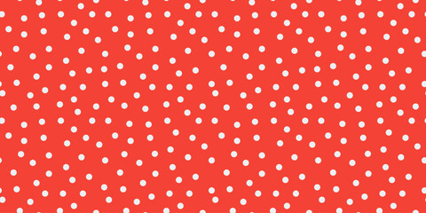 Wall Mural - Small polka dot seamless pattern background. random dots texture. red and white dots textile