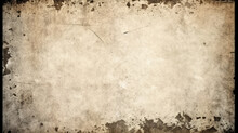 Grunge Empty Burnt Or Stained Edges Background Frame With Vignette Border. Dirty Distressed Black And White Vintage Weathered Old Paper Or Canvas Texture. Retro Overlay Template Backdrop Generative AI