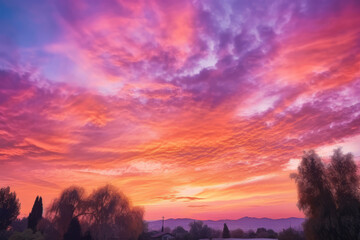 Wall Mural - Bright dawn sky.