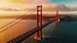 © Adriana - Golden Gate, San Franciso, at sunset. Generative AI