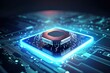 © AkuAku - modern processor chip on a circuit board Generative AI