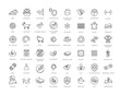 Set of fabric features icons. Line art style icons bundle. vector illustration