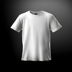 Wall Mural - t shirt template of white tees on black background, generative ai