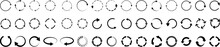 Circle Arrow Icon Set. Circular Arrow Icon, Refresh, Reload. Set Of Circle Arrows Rotating On White Background. Vector Illustration