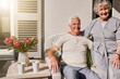 © Anne B/peopleimages.com - Morning, patio and portrait of senior couple enjoying bonding, quality time and relax on deck. Love, retirement home and happy elderly man and woman smile together for happiness, romance and marriage