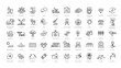 Set of natural resources icons. Line art style icons bundle. vector illustration