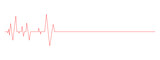 Fototapeta  - Heart beat diagram with straight line. ECG chart part isolated on white background. Cardiac rhythm red line. Cardio test sign. Cardiology hospital symbol