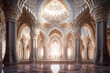 © Sunshower Shots - Islamic architecture interior, pillars, columns, mosque, palace. Generative AI