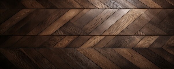 Canvas Print - Wide banner with copy space with the texture of oak wooden design parquet. AI generative