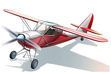 Wall Mural - Illustration of ultralight aircraft. Generative AI.