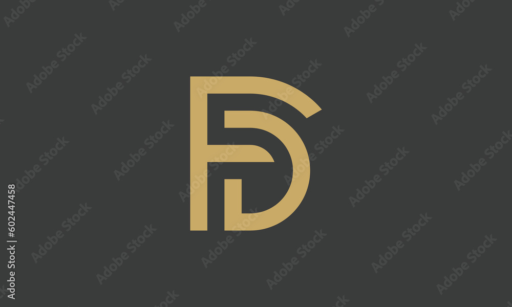 Letter fd logo df lettering icon initial letter for fd sign symbol ...