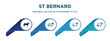 st bernard icon in 4 different styles such as filled, color, glyph, colorful, lineal color. set of vector for web, mobile, ui