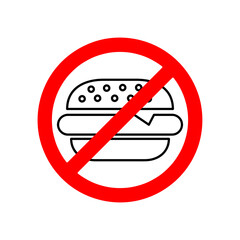 Wall Mural - No burger eat icon illustration on white background..eps