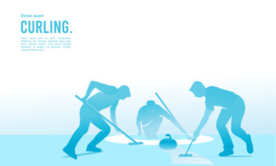 Premium Illustration of curling sport players playing together best for your digital graphic and print