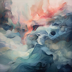 Wall Mural - abstract watercolor background with smoke