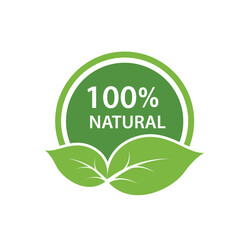 Natural Label Isolated , Vector Illustration