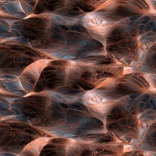 Seamless Pattern Texture Of Abstract Copper Bionic Wavy Mesh Background With Icy Shades. AI Generation 
