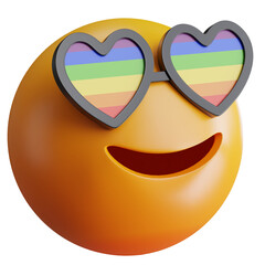 Wall Mural - 3d render of emoji with pride month concept.