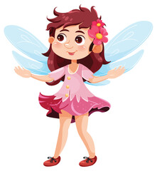 Wall Mural - Beautiful fairy cartoon character