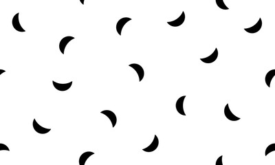 Wall Mural - black half moon or crescent seamless pattern on white background. vector repeating.