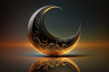 Wall Mural - Islamic New Year. The day of the beginning of the year according to the Islamic calendar, the first day of the month of Muharram. Muslim, tradition, religion, moon. Generative AI