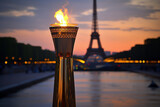 Fototapeta Big Ben - Olympic flame, AI generated