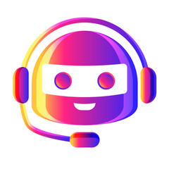 Wall Mural - Robot vector chat bot colorful style isolated on white background for virtual assistant icon, talk bubble speech icon, digital marketing, chat app, ai, artificial intelligence. Vector 10 eps
