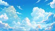 © Chingiz - An anime-style illustration depicting a blue sky with clouds and a shining sun