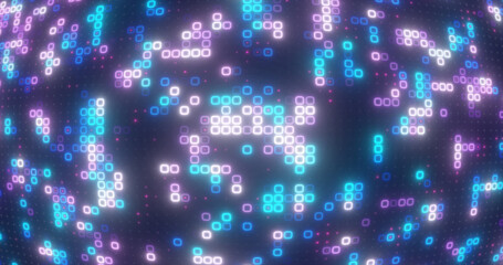Wall Mural - Abstract blue energy squares glowing digital particles futuristic hi-tech background
