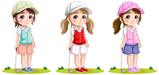 Poster - Isolated professional golfer cartoon character