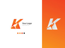 K Letter Logo Featuring Kangaroo For Strength
